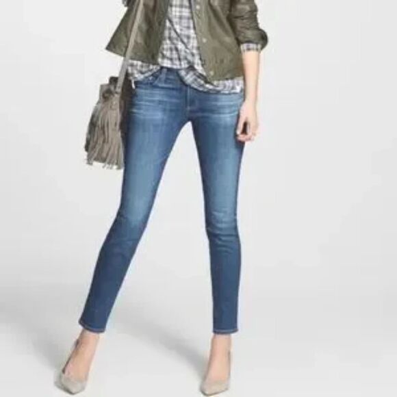 AG Adriano Goldscmied Mid Rise Jeans Stilt Cigarette Leg Ankle Length Denim 27 - Picture 1 of 10